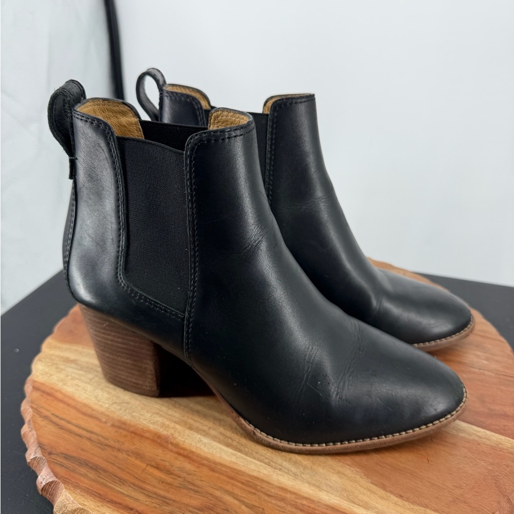 Madewell Regan ankle Chelsea boots J8307 Black leather sz 8